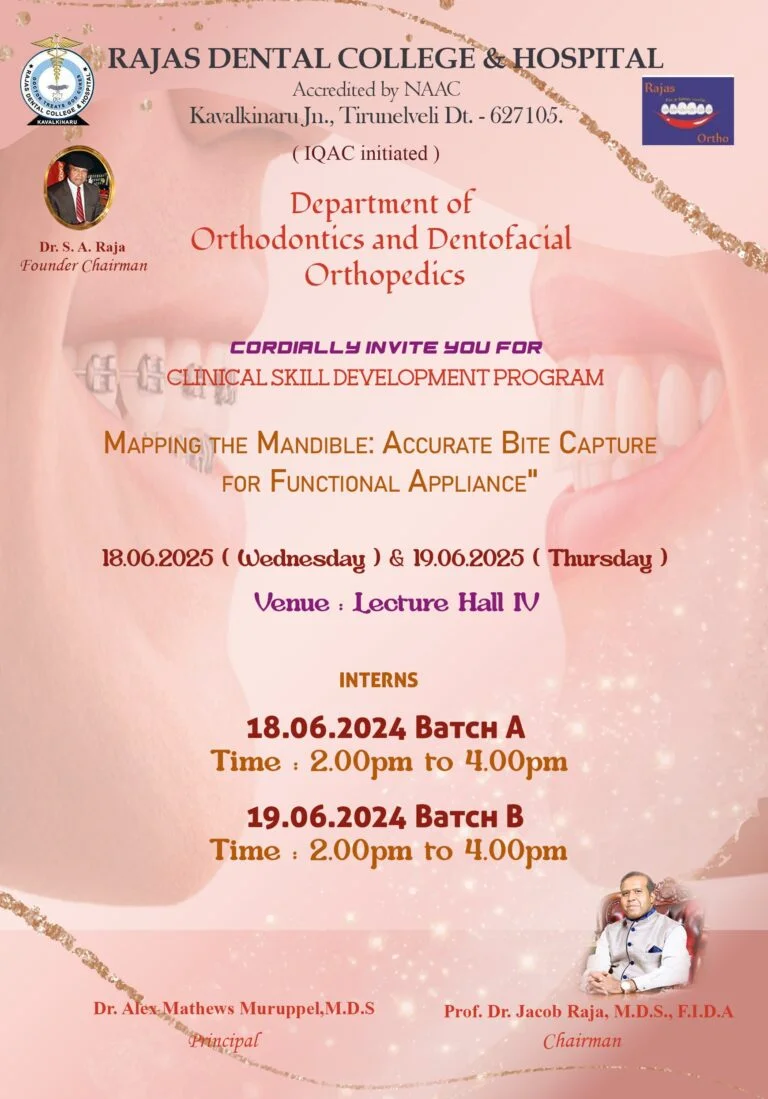 CLINICAL SKILL DEVELOPMENT PROGRAM - Department of Orthodontics and Dentofacial Orthopedics