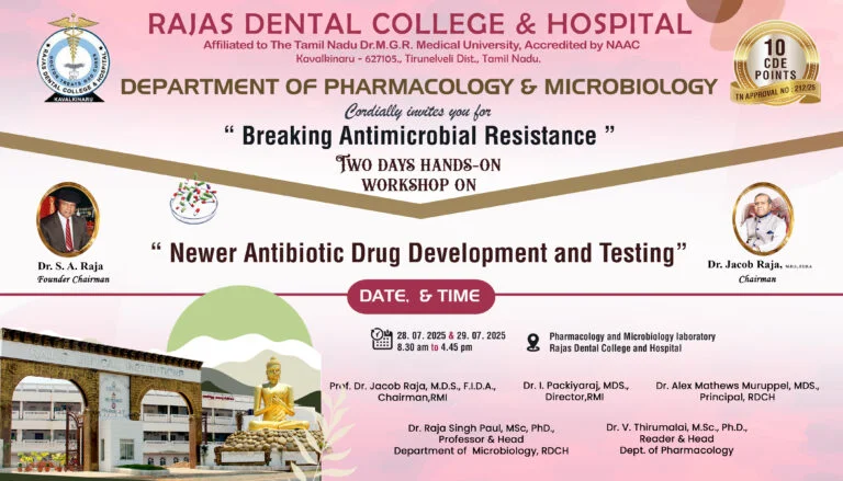 DEPARTMENT OF PHARMACOLOGY & MICROBIOLOGY – TWO DAYS HANDS-ON WORKSHOP – 28.07.2025 & 29. 07. 2025