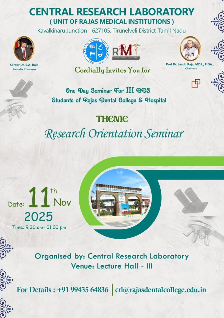 One Day Seminar For III BDS - CENTRAL RESEARCH LABORATORY